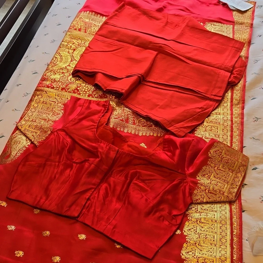 Pure silk banarsi saree / sari - Picture 3 of 7